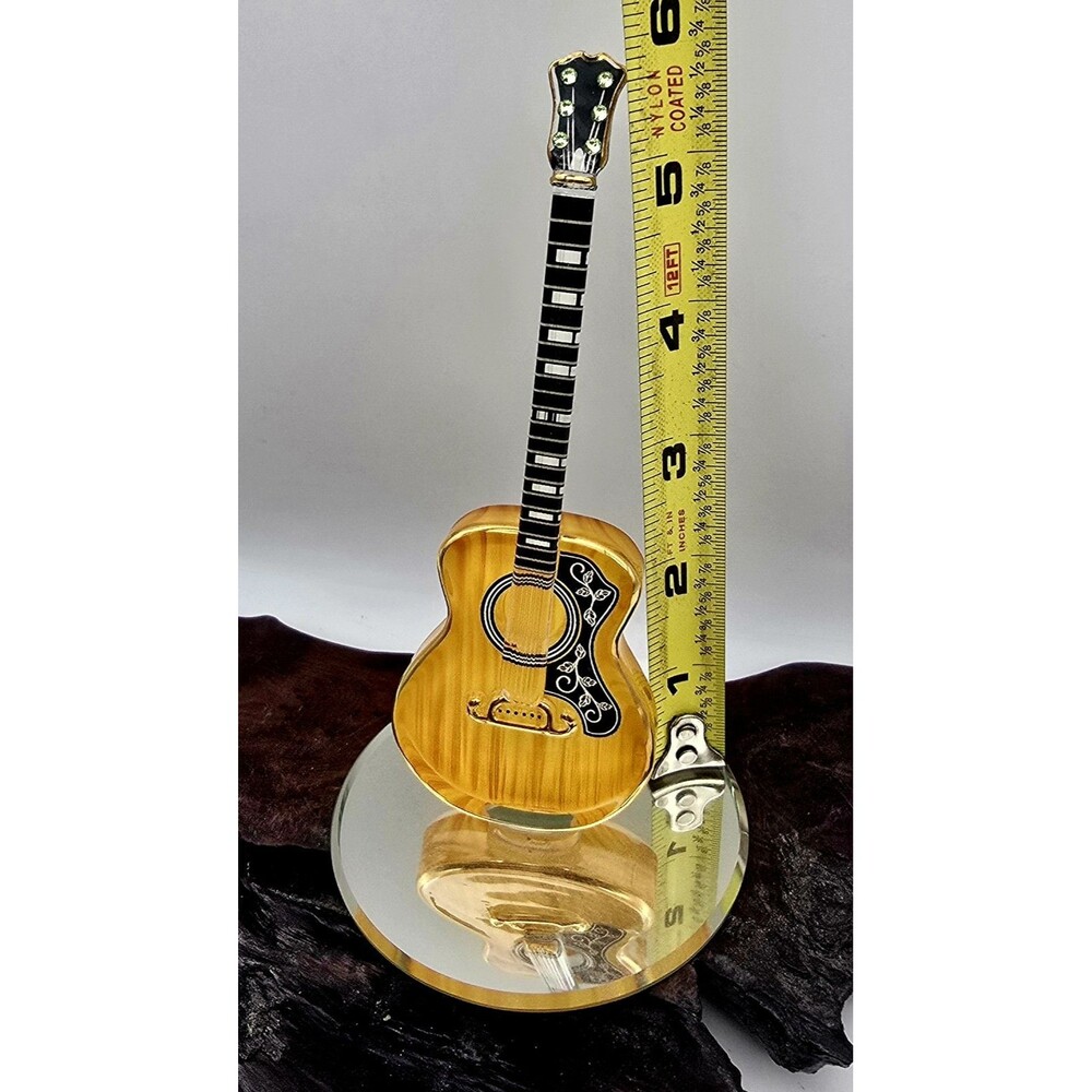 Glass Baron Classic Woodgrain Guitar Deluxe Acoustic 22k Genuine Crystals - Picture 2 of 7